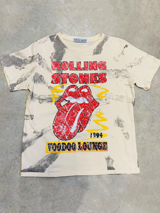 TSHIRT ROLLING STONES UNITALLA BEIGE CON GRIS DEGRADADA