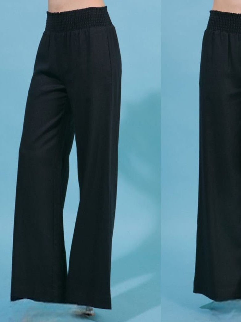 PANTALON TIPO CARGODE LINO CON RESORTE EN CINTURA NEGRO