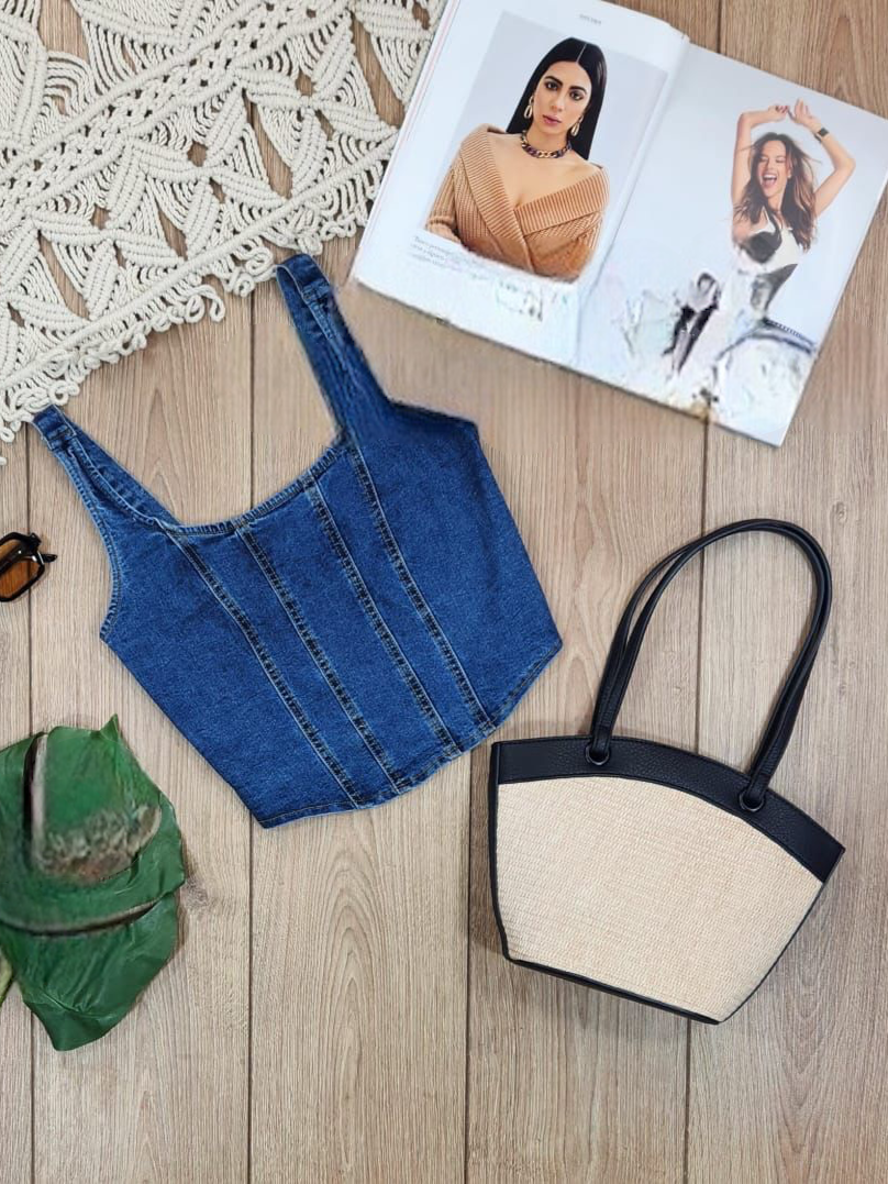 TOP CORSET DENIM, top, mezclilla, top de mezclilla, cocomiel, coco miel shop by mog, interlomas