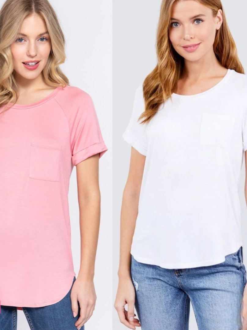 BLUSA CASUAL LISA BLANCA CON MANGA CORTA